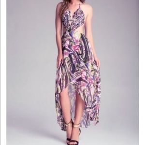 Bebe Hi Low Multicolor Dress